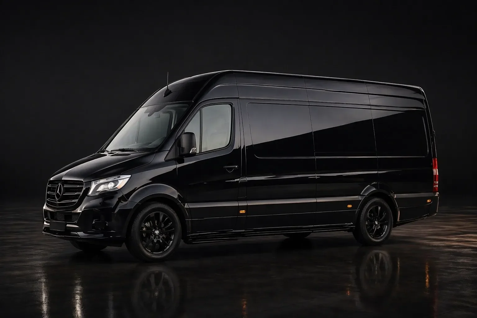 Black Mercedes-Benz Sprinter ready for an executive journey